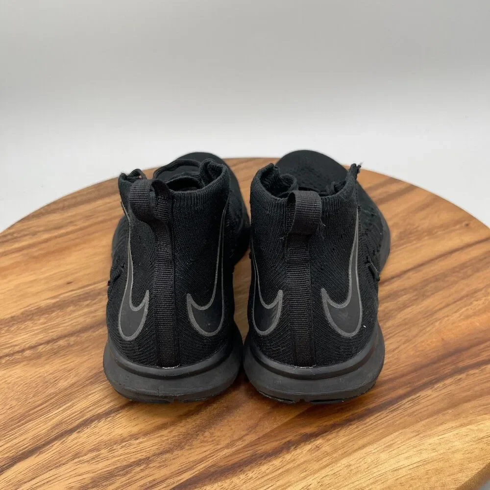 Nike Train Ultrafast Flyknit Shoes Mens Size 8 Triple Black Running Comfort Gym
